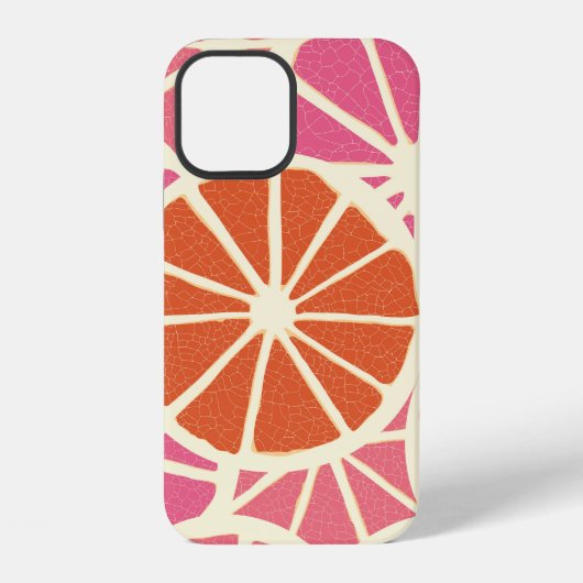 Coque iPhone 12 Tranches de pamplemousse sans soudure motif, agrum (Verso)