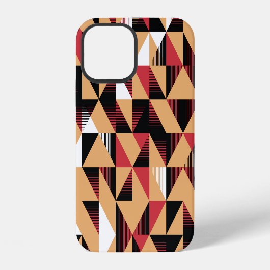 Coque iPhone 12 Triangle Abstrait, Beauté Élégante Rétro. (Verso)