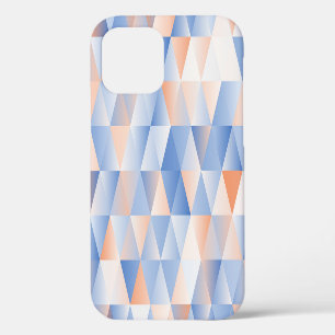 Coque iPhone 12 Triangles Bleus Orange Doux