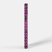 Coque iPhone 12 Tricot Harmonie : Texture Rayure Violette (Côté droit)