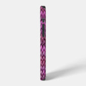 Coque iPhone 12 Tricot Harmonie : Texture Rayure Violette (Côté gauche)