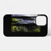 Coque iPhone 12 Triptyque numérique de cascade de jungle (Verso Horizontal)