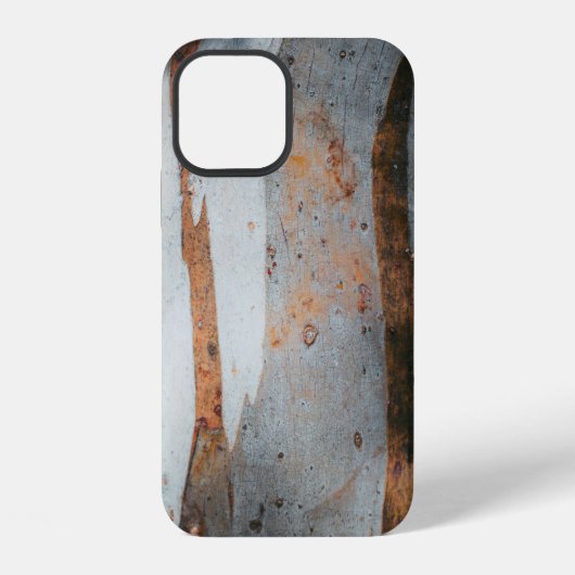 Coque iPhone 12 Tronc d'arbre brun et gris (Verso)