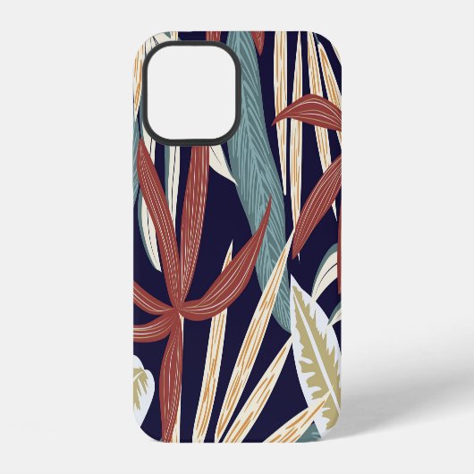 Coque iPhone 12 Tropical Dark : Creative Plante Print (Verso)