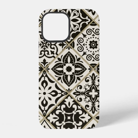 Coque iPhone 12 Tuile en patchwork sans couture avec Islam, arabe, (Verso)