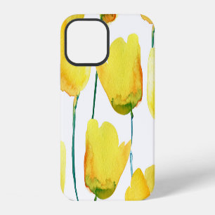 Coque iPhone 12 Tulipes Colorées Aquarelle : Illustration Sans Cou