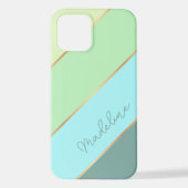 Coque iPhone 12 Turquoise personnalisé Aqua Blue Turquoise Mint Gr (Verso)