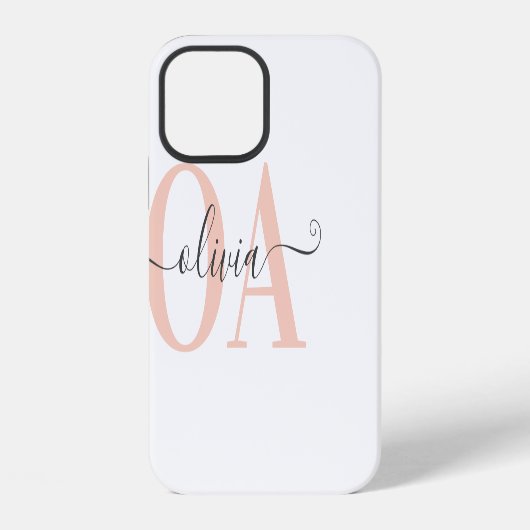 Coque iPhone 12 Typographie moderne initiale simple chic (Verso)