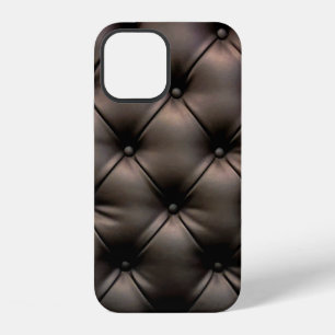 Coque iPhone 12 Un arrière - plan en cuir foncé, d'un siège auto