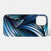 Coque iPhone 12 Vague bleu abstrait (Verso Horizontal)