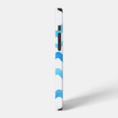 Coque iPhone 12 Vagues Aquarelle : bleu turquoise sans joint. (Côté gauche)