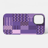 Coque iPhone 12 Vagues Rayures Points : Moderne sans couture. (Verso Horizontal)