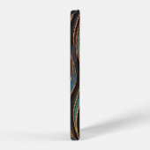 Coque iPhone 12 Vagues sculptées : texture bronze cuivre (Côté droit)