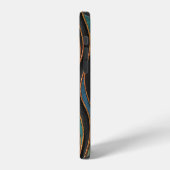 Coque iPhone 12 Vagues sculptées : texture bronze cuivre (Côté gauche)