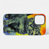 Coque iPhone 12 Van Gogh Style Chat Sunset Beach (Verso Horizontal)
