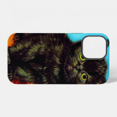 Coque iPhone 12 Van Gogh Style Pouting Kitten (Verso Horizontal)
