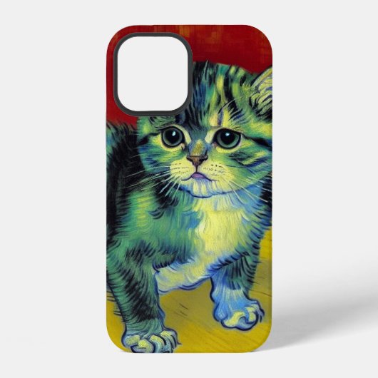 Coque iPhone 12 Van Gogh Tabby Cat (Verso)