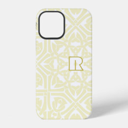 Coque iPhone 12 Vanille classique et blanc cadre élégant Texte rou