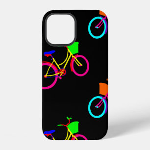 Coque iPhone 12 vélos arc-en-ciel noir vélos colorés