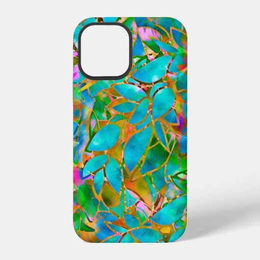 Coque iPhone 12 Verre floral (Verso)