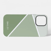 Coque iPhone 12 Vert Sauge Géométrique (Verso Horizontal)