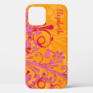 Coque iPhone 12 Vibe coque personnalisé rose orange orange iPhone 