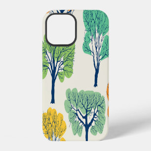 Coque iPhone 12 Vieux arbres motif naturel sans couture