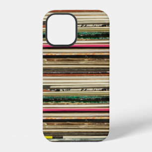Coque iPhone 12 Vieux cartons de disques empilés en pile disque, v