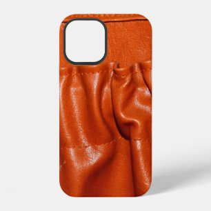 Coque iPhone 12 Vieux cuir vintage siège auto détail. bleu, d'anta