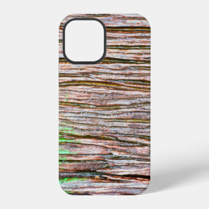 Coque iPhone 12 Vieux décor de maison en bois, fond, planche, marr