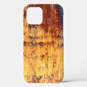 Coque iPhone 12 Vieux fond et texture de rouille de fer métallique