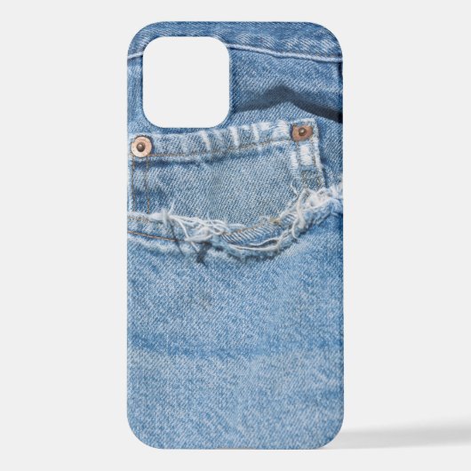 Coque iPhone 12 Vieux Jeans (Verso)
