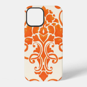 Coque iPhone 12 vintage damask élément motif transparent. Élégant
