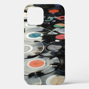 Coque iPhone 12 Vinyl rétro plastique vieux noir