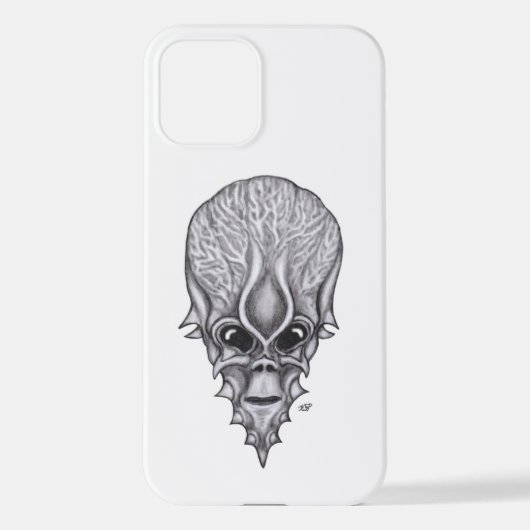 Coque iPhone 12 Visage Alien, Reconstruction faciale du crâne afri (Verso)