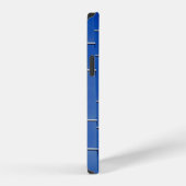Coque iPhone 12 Vitraux bleus et blancs (Côté droit)