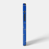 Coque iPhone 12 Vitraux bleus et blancs (Côté gauche)