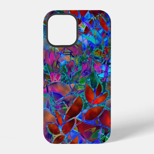 Coque iPhone 12 Vitraux Floraux (Verso)