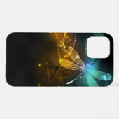 Coque iPhone 12 Vol de libellule verte lumineuse (Verso Horizontal)