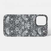 Coque iPhone 12 Voleur de fraises gris, William Morris (Verso Horizontal)