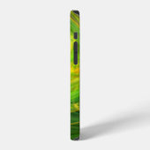Coque iPhone 12 VORTEX LÉGER / Abstrait vert jaune vif (Côté gauche)