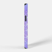 Coque iPhone 12 Vos Initiales Paillettes Violet (Côté droit)