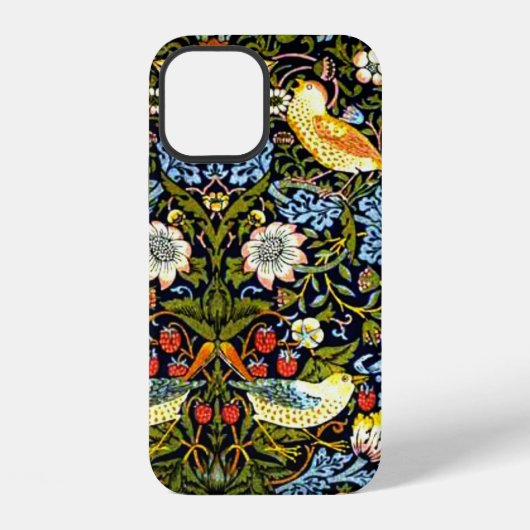 Coque iPhone 12 William Morris, voleur de fraises, (Verso)
