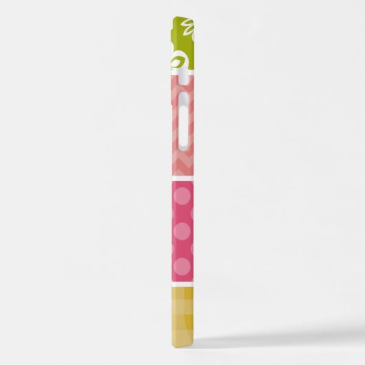 Coque iPhone 12 Zigzag, Chevron, Pois, En vichy, Patchwork (Côté gauche)