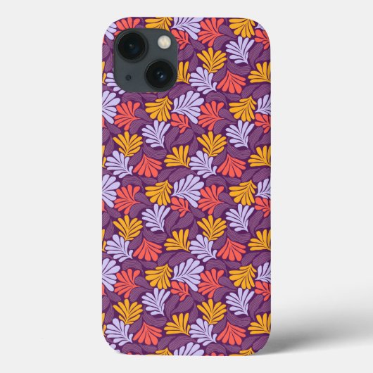 coque iPhone 13 avec motif floral rétro (Verso)