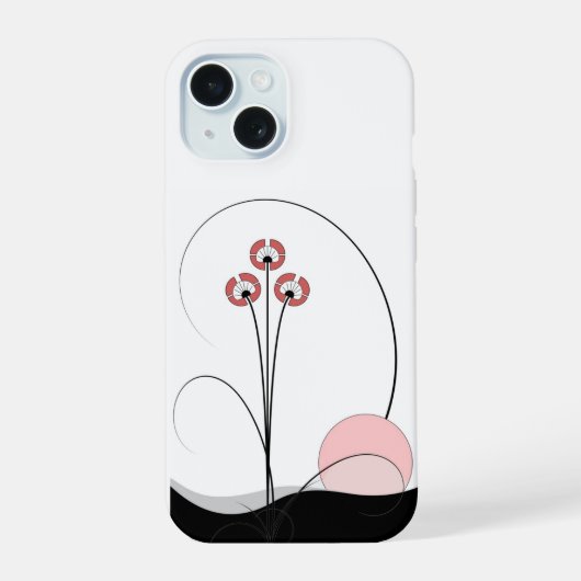 Coque Iphone 15 Ikebana et soleil levant (Verso)