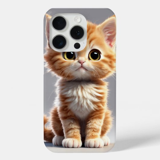 coque iPhone 15 Pro avec design de chat adorable (Verso)