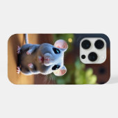 Coque iPhone 15 Pro avec design de souris adorable (Verso Horizontal)
