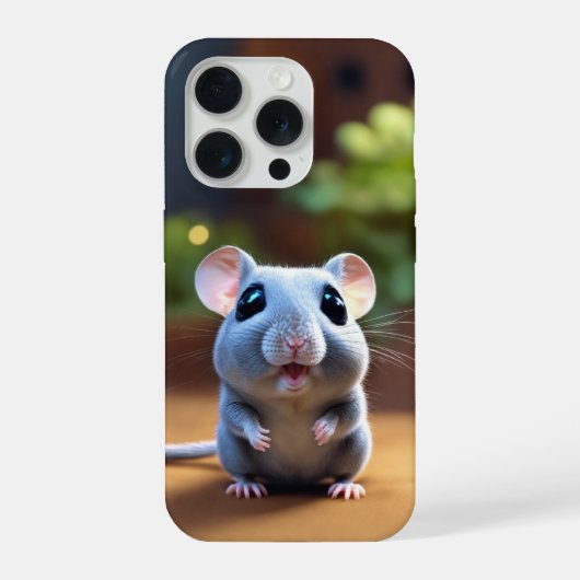 Coque iPhone 15 Pro avec design de souris adorable (Verso)