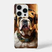 coque iPhone 15 Pro avec Gras Bulldog Design (Verso)